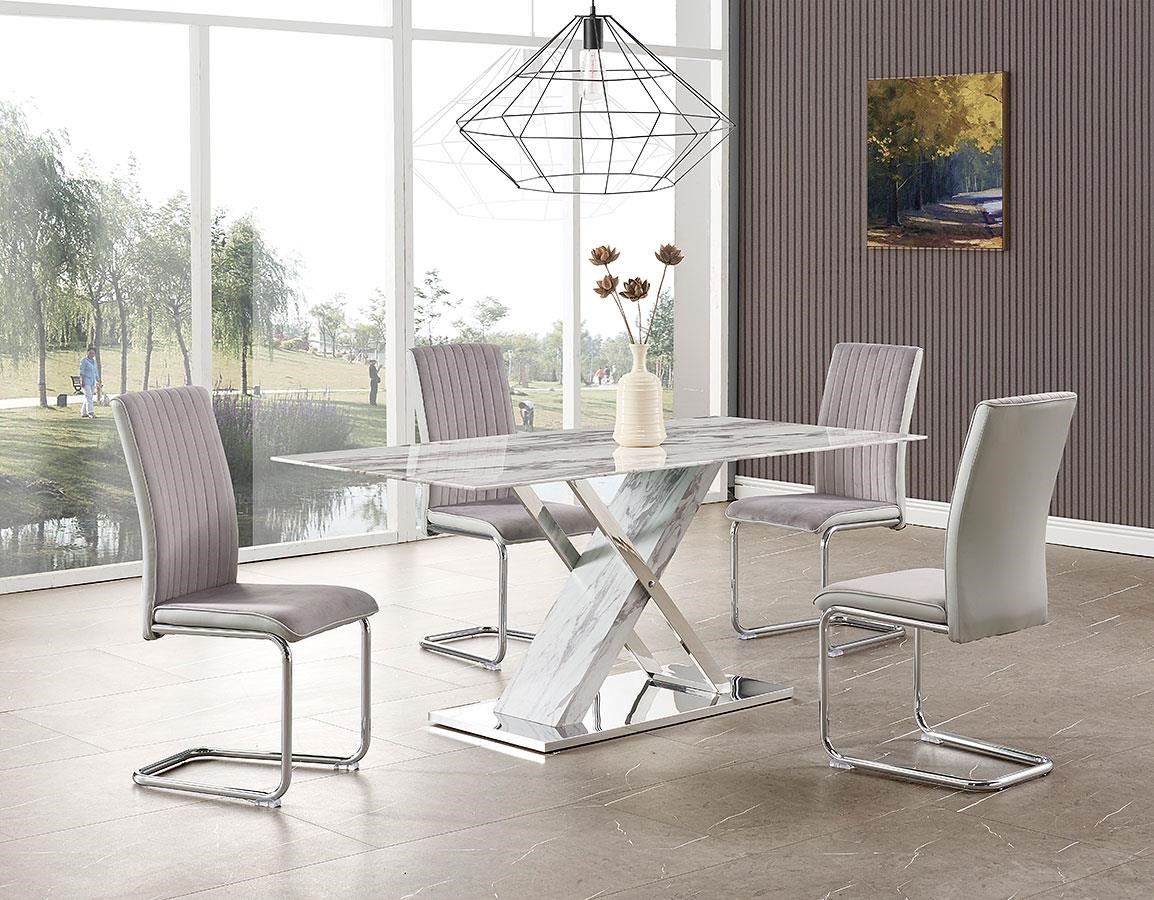 Glass dining table best sale with four chairs